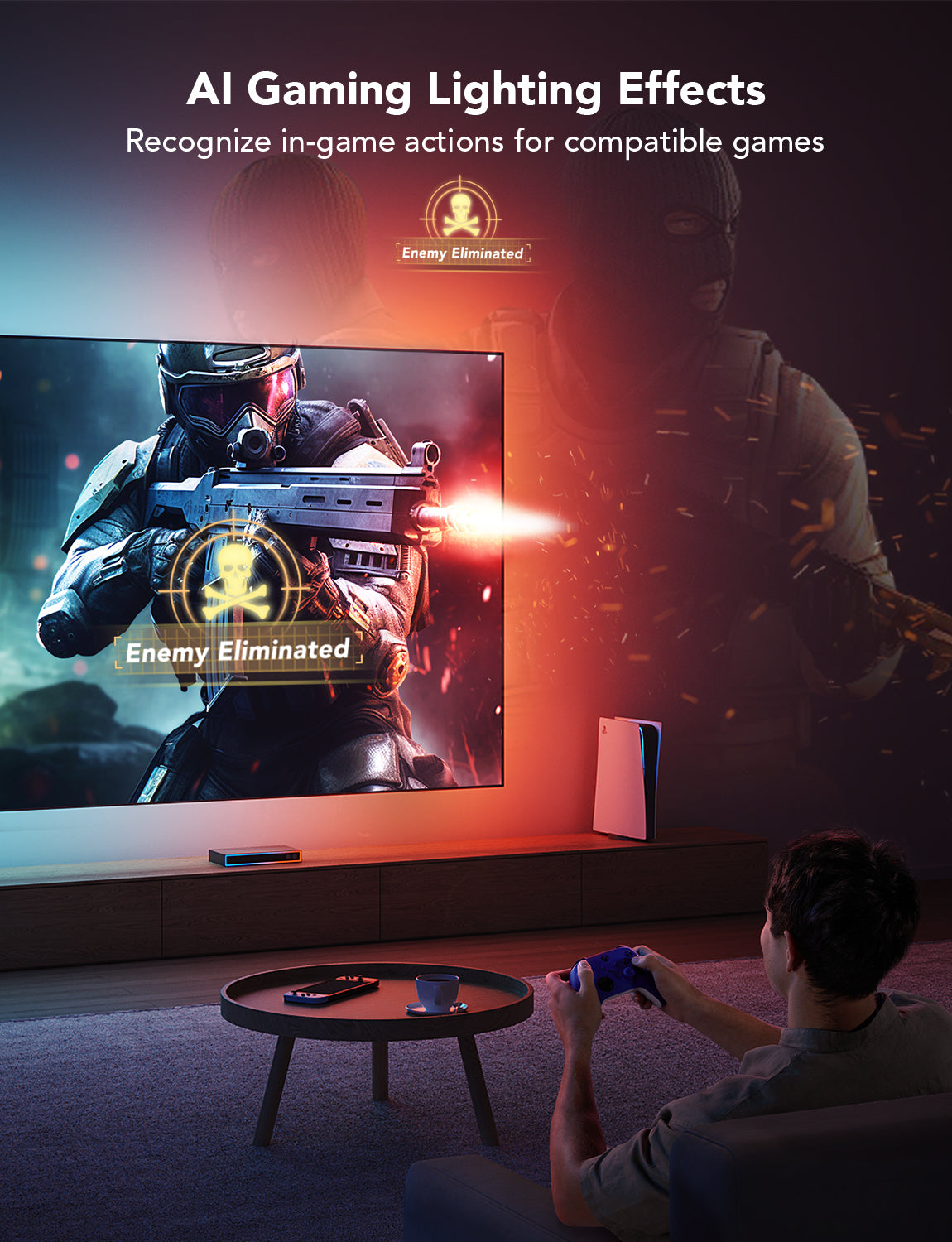 Govee AI Gaming Sync Box & Strip Light Kit for TVs