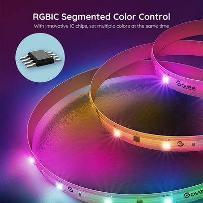  Refurbished Govee RGBIC Basic Wi-Fi + Bluetooth LED Strip Lights (1*10m) 
