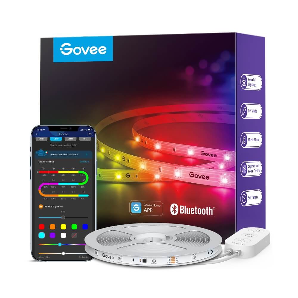 Govee RGBIC Basic LED Strip Lights with Bluetooth & APP Control (1*10m)